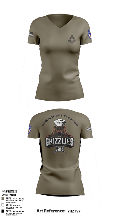 626 Quartermaster Company 65274305 Women's Short Sleeve V-neck Shirt - 1