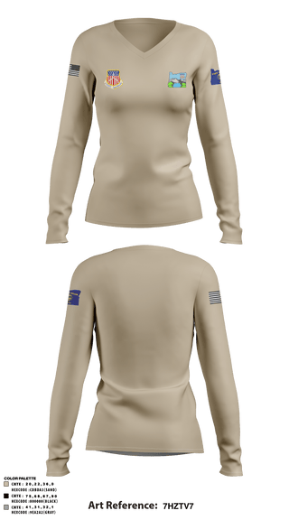 Women's Long Sleeve Vneck Shirt, , Air Force, Teamtime, Team time, sublimation, custom sports apparel, team uniforms, spirit wear, spiritwear, sports uniforms, custom shirts, team store, custom team store, fundraiser sports, apparel fundraiser