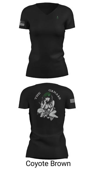 Women's Short Sleeve Vneck Shirt, , Army, Teamtime, Team time, sublimation, custom sports apparel, team uniforms, spirit wear, spiritwear, sports uniforms, custom shirts, team store, custom team store, fundraiser sports, apparel fundraiser