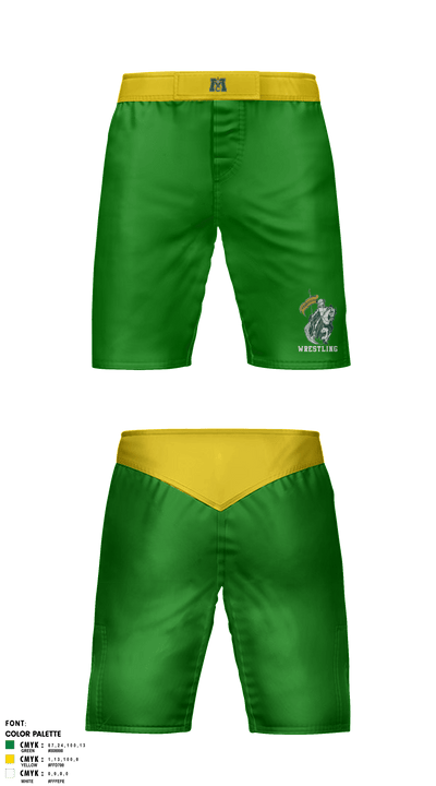 Muskegon Catholic Central High School Wrestling 91126963 Fight Shorts - 1