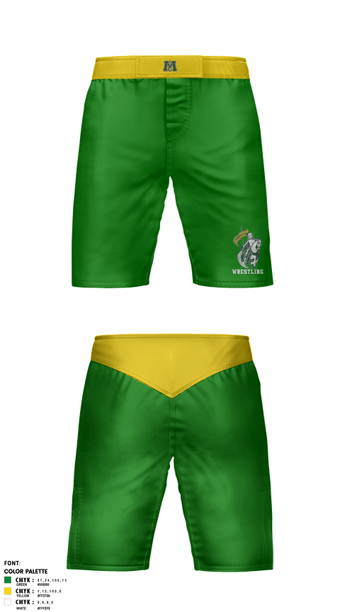 Fight Shorts, Muskegon Catholic Central High School Wrestling, Wrestling, Teamtime, Team time, sublimation, custom sports apparel, team uniforms, spirit wear, spiritwear, sports uniforms, custom shirts, team store, custom team store, fundraiser sports, apparel fundraiser