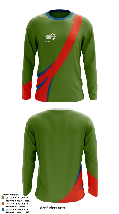 PITT COUNTY COMMUNITY SCHOOLS AND RECREATION 3856790 Long Sleeve Performance Shirt - 1