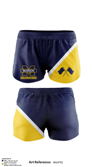 Track Shorts, Marion High School Drill, Spirit Store, Teamtime, Team time, sublimation, custom sports apparel, team uniforms, spirit wear, spiritwear, sports uniforms, custom shirts, team store, custom team store, fundraiser sports, apparel fundraiser