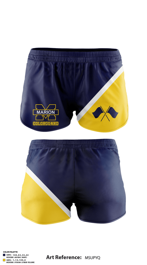 Track Shorts, Marion High School Drill, Spirit Store, Teamtime, Team time, sublimation, custom sports apparel, team uniforms, spirit wear, spiritwear, sports uniforms, custom shirts, team store, custom team store, fundraiser sports, apparel fundraiser