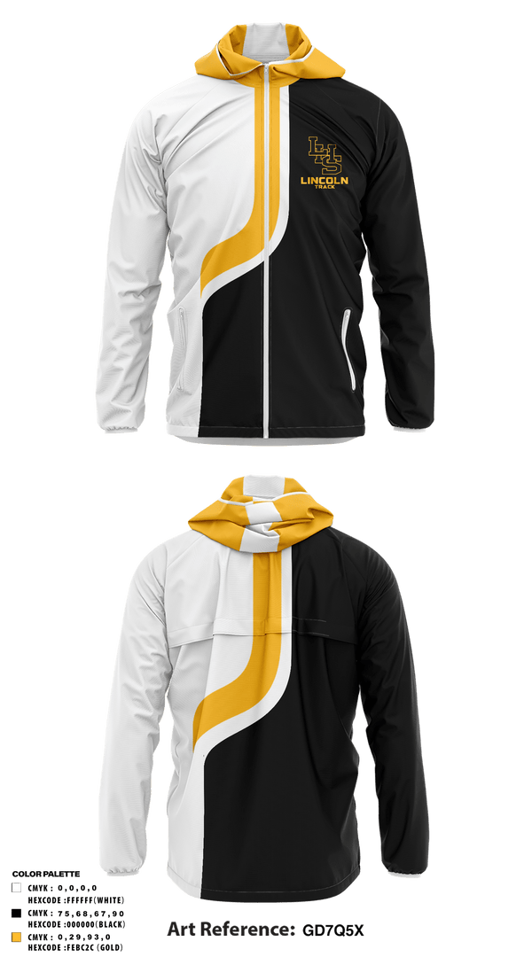 Windbreaker, Lincoln High School Track, Track & Field, Teamtime, Team time, sublimation, custom sports apparel, team uniforms, spirit wear, spiritwear, sports uniforms, custom shirts, team store, custom team store, fundraiser sports, apparel fundraiser