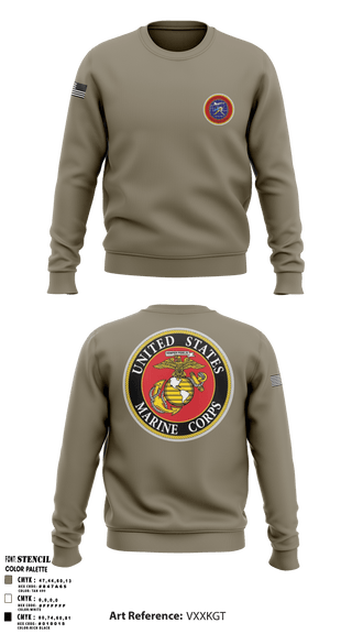 Crew Neck Sweatshirt, , Marines, Teamtime, Team time, sublimation, custom sports apparel, team uniforms, spirit wear, spiritwear, sports uniforms, custom shirts, team store, custom team store, fundraiser sports, apparel fundraiser
