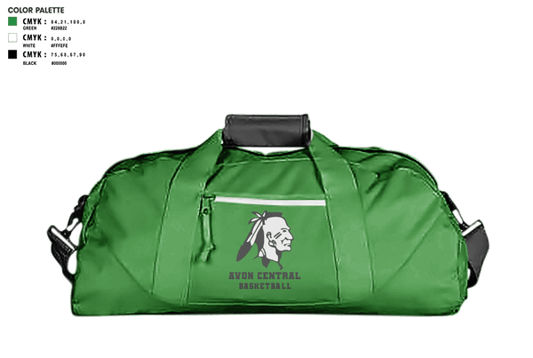 Duffle Bag, Avon Central High School Basketball, Women's Basketball, Teamtime, Team time, sublimation, custom sports apparel, team uniforms, spirit wear, spiritwear, sports uniforms, custom shirts, team store, custom team store, fundraiser sports, apparel fundraiser
