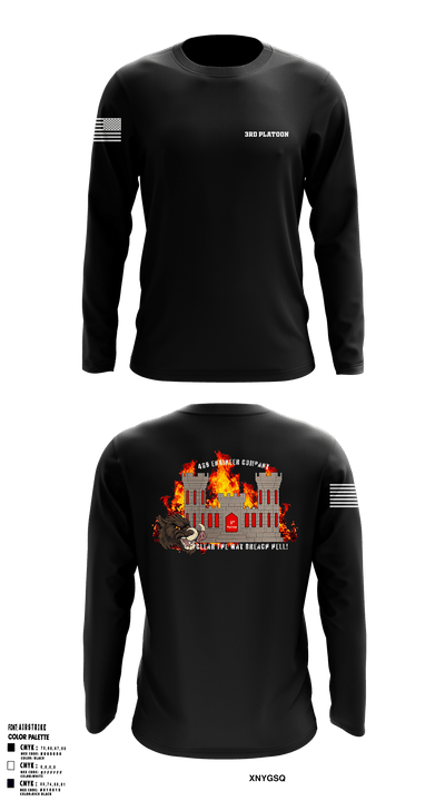 3rd Platoon 81914582 Long Sleeve Performance Shirt - 49