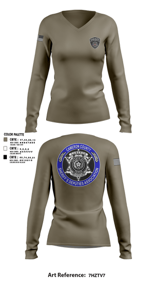 Women's Long Sleeve Vneck Shirt, Carrizalez, Police, Teamtime, Team time, sublimation, custom sports apparel, team uniforms, spirit wear, spiritwear, sports uniforms, custom shirts, team store, custom team store, fundraiser sports, apparel fundraiser