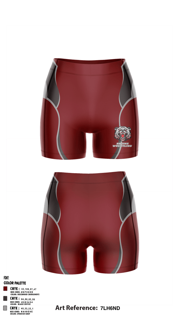 Women's Compression Shorts, BRUINS, Wrestling, Teamtime, Team time, sublimation, custom sports apparel, team uniforms, spirit wear, spiritwear, sports uniforms, custom shirts, team store, custom team store, fundraiser sports, apparel fundraiser