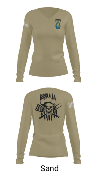 Women's Long Sleeve Vneck Shirt, , Army, Teamtime, Team time, sublimation, custom sports apparel, team uniforms, spirit wear, spiritwear, sports uniforms, custom shirts, team store, custom team store, fundraiser sports, apparel fundraiser