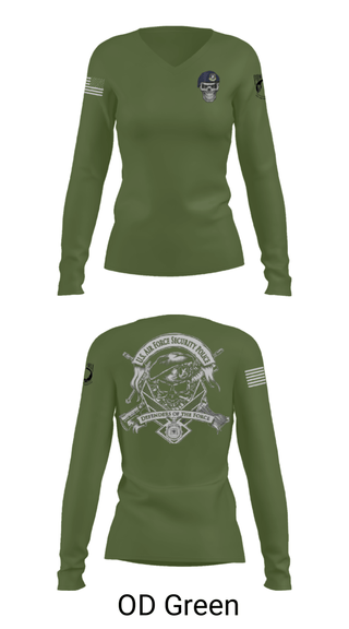 Women's Long Sleeve Vneck Shirt, , Air Force, Teamtime, Team time, sublimation, custom sports apparel, team uniforms, spirit wear, spiritwear, sports uniforms, custom shirts, team store, custom team store, fundraiser sports, apparel fundraiser
