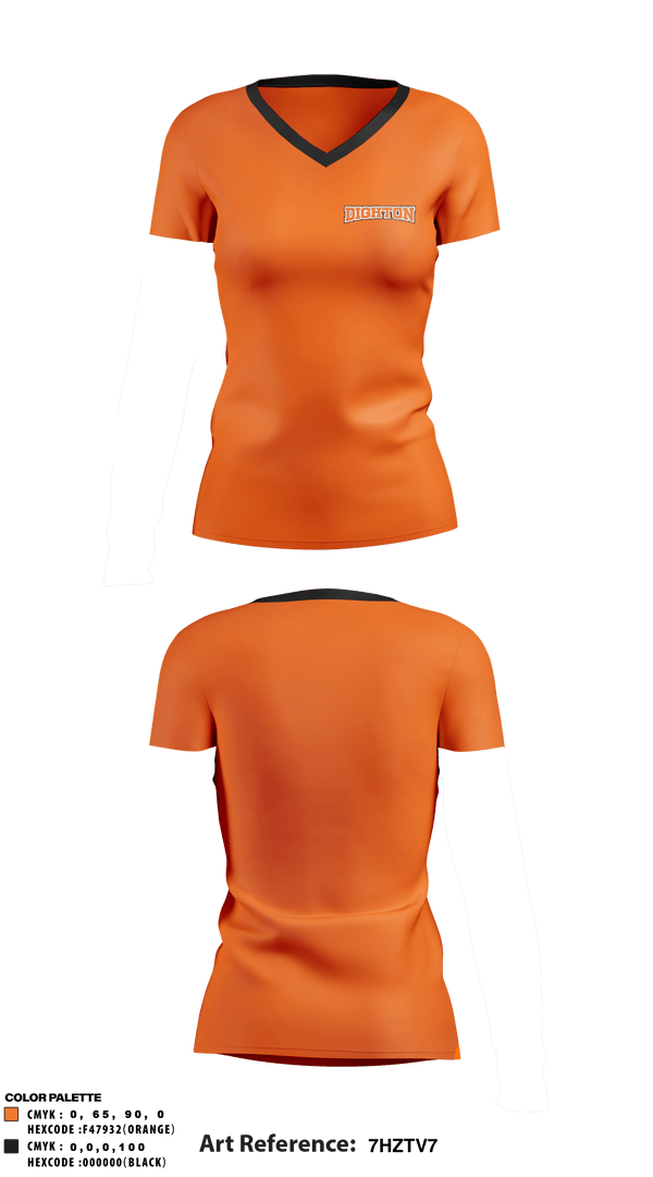 Women's Short Sleeve Vneck Shirt, Dighton High School, Spirit Store, Teamtime, Team time, sublimation, custom sports apparel, team uniforms, spirit wear, spiritwear, sports uniforms, custom shirts, team store, custom team store, fundraiser sports, apparel fundraiser