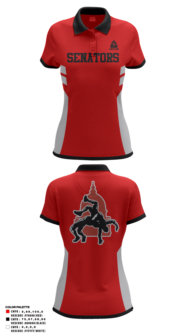 Women's Short Sleeve Performance Polo, Springfield High School Wrestling, Wrestling, Teamtime, Team time, sublimation, custom sports apparel, team uniforms, spirit wear, spiritwear, sports uniforms, custom shirts, team store, custom team store, fundraiser sports, apparel fundraiser