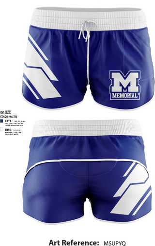 Women's Compression Shorts, Memorial High School, Spirit Store, Teamtime, Team time, sublimation, custom sports apparel, team uniforms, spirit wear, spiritwear, sports uniforms, custom shirts, team store, custom team store, fundraiser sports, apparel fundraiser