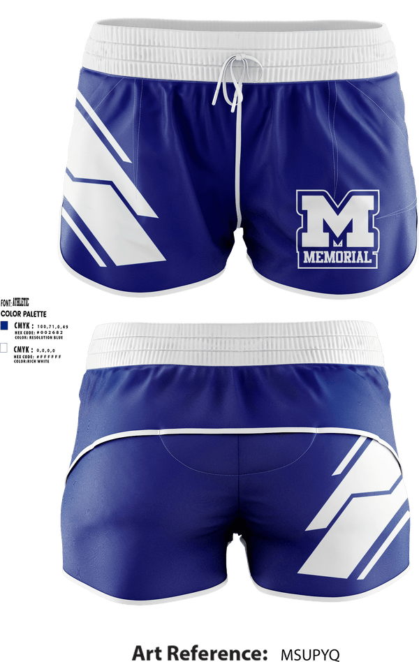 Women's Compression Shorts, Memorial High School, Spirit Store, Teamtime, Team time, sublimation, custom sports apparel, team uniforms, spirit wear, spiritwear, sports uniforms, custom shirts, team store, custom team store, fundraiser sports, apparel fundraiser