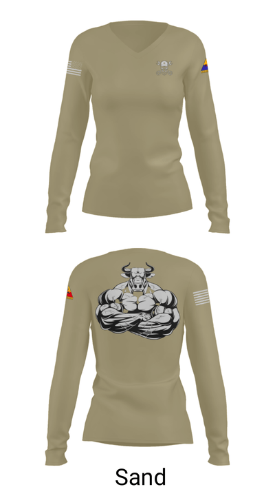 2nd SQD D TRP 6-1CAV 38584664 Women's Long Sleeve V-neck Shirt - 47