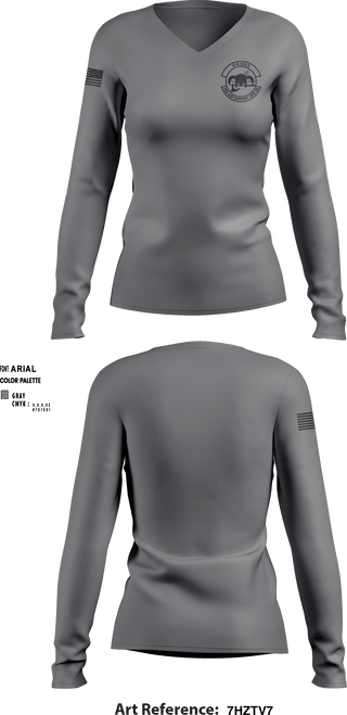 Women's Long Sleeve Vneck Shirt, , Air Force, Teamtime, Team time, sublimation, custom sports apparel, team uniforms, spirit wear, spiritwear, sports uniforms, custom shirts, team store, custom team store, fundraiser sports, apparel fundraiser