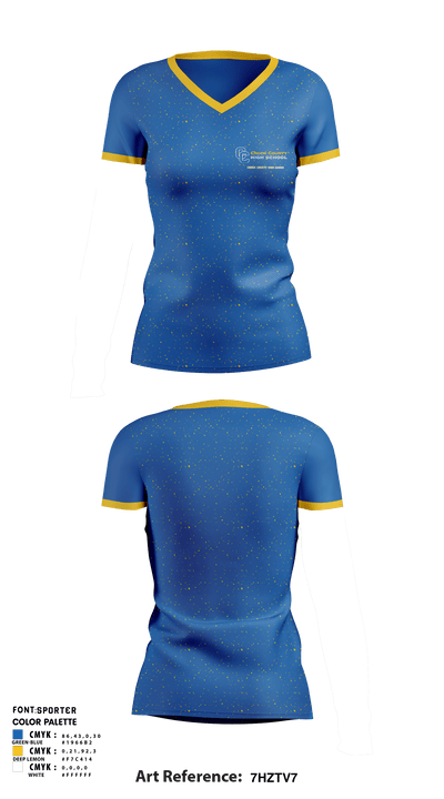 Crook County High School Cheer 40118288 Women's Short Sleeve V-neck Shirt - 1