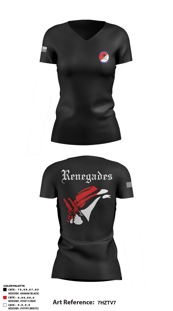 Women's Short Sleeve Vneck Shirt, Renegades, Army, Teamtime, Team time, sublimation, custom sports apparel, team uniforms, spirit wear, spiritwear, sports uniforms, custom shirts, team store, custom team store, fundraiser sports, apparel fundraiser