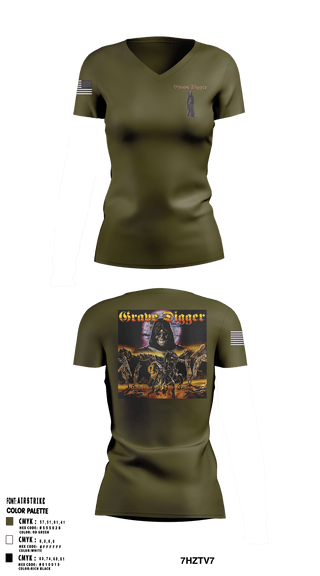 Women's Short Sleeve Vneck Shirt, , Army, Teamtime, Team time, sublimation, custom sports apparel, team uniforms, spirit wear, spiritwear, sports uniforms, custom shirts, team store, custom team store, fundraiser sports, apparel fundraiser