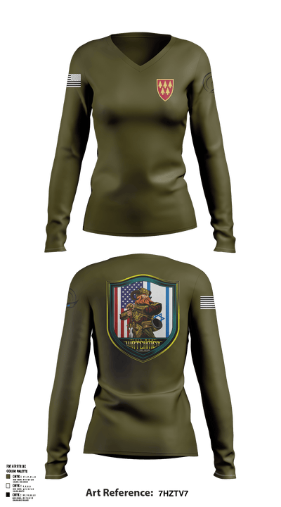 13TH Missile Defense Battery 47346318 Women's Long Sleeve V-neck Shirt - 1