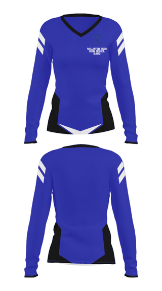 Women's Long Sleeve Vneck Shirt, Williston-Elko High School Band, Spirit Store, Teamtime, Team time, sublimation, custom sports apparel, team uniforms, spirit wear, spiritwear, sports uniforms, custom shirts, team store, custom team store, fundraiser sports, apparel fundraiser