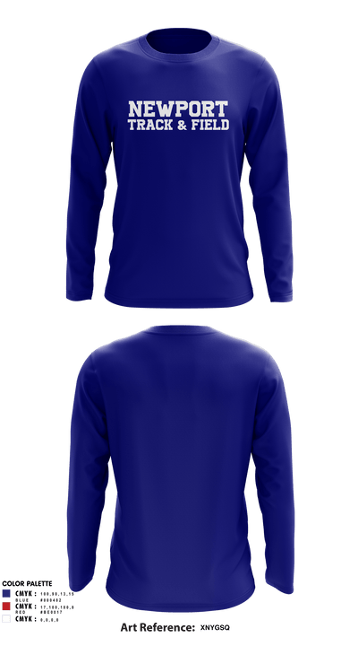 Newport High School Track & Field 49757231 Long Sleeve Performance Shirt - 1