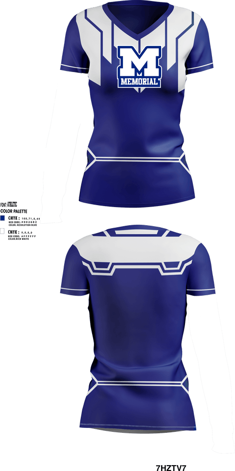 Women's Short Sleeve Vneck Shirt, Memorial High School, Spirit Store, Teamtime, Team time, sublimation, custom sports apparel, team uniforms, spirit wear, spiritwear, sports uniforms, custom shirts, team store, custom team store, fundraiser sports, apparel fundraiser