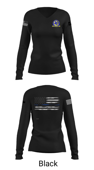 Women's Long Sleeve Vneck Shirt, , Police, Teamtime, Team time, sublimation, custom sports apparel, team uniforms, spirit wear, spiritwear, sports uniforms, custom shirts, team store, custom team store, fundraiser sports, apparel fundraiser