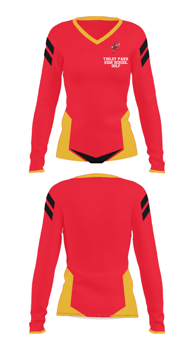 Tinley Park High School Golf 43156089 Women's Long Sleeve V-neck Shirt - 15