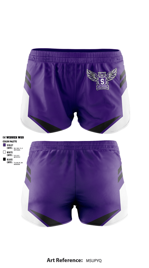 Women's Shorts, Seymour High School Gymnastics, Spirit Store, Teamtime, Team time, sublimation, custom sports apparel, team uniforms, spirit wear, spiritwear, sports uniforms, custom shirts, team store, custom team store, fundraiser sports, apparel fundraiser