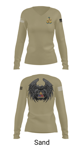 Women's Long Sleeve Vneck Shirt, , Army, Teamtime, Team time, sublimation, custom sports apparel, team uniforms, spirit wear, spiritwear, sports uniforms, custom shirts, team store, custom team store, fundraiser sports, apparel fundraiser