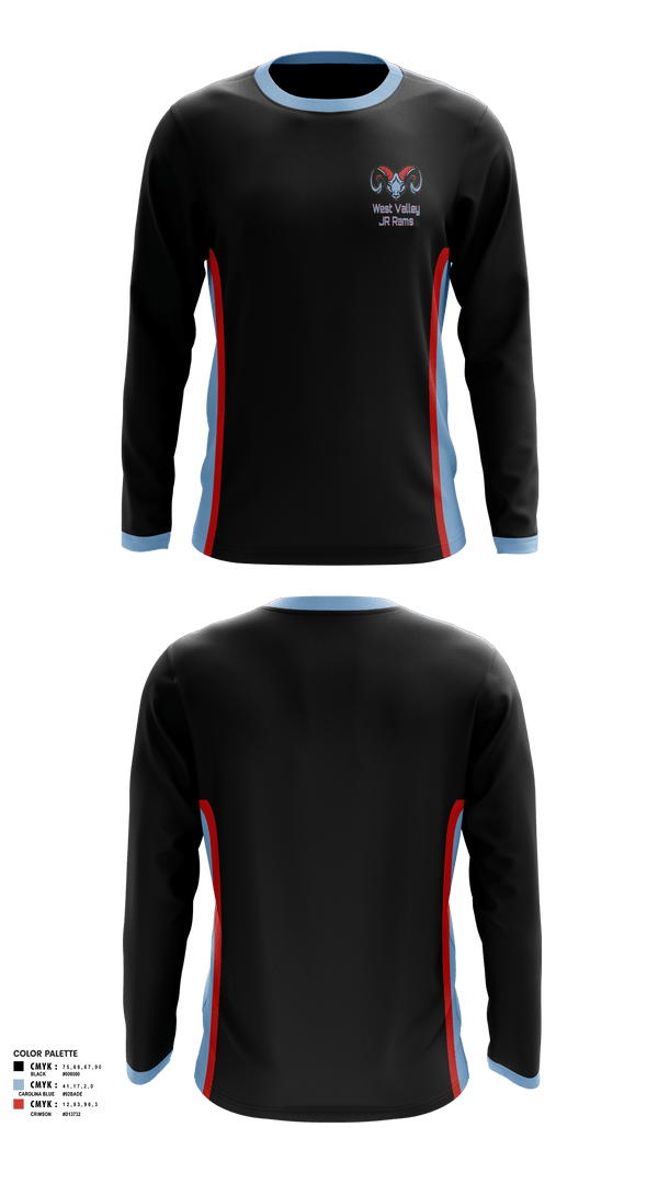 Long Sleeve Performance Shirt, West Valley JR Rams, Football, Teamtime, Team time, sublimation, custom sports apparel, team uniforms, spirit wear, spiritwear, sports uniforms, custom shirts, team store, custom team store, fundraiser sports, apparel fundraiser