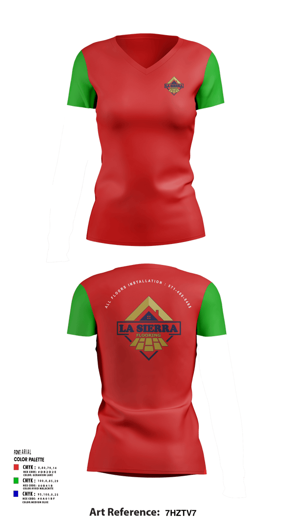 Women's Short Sleeve Vneck Shirt, La sierra flooringLa sierra flooring, , Teamtime, Team time, sublimation, custom sports apparel, team uniforms, spirit wear, spiritwear, sports uniforms, custom shirts, team store, custom team store, fundraiser sports, apparel fundraiser