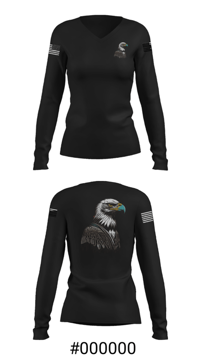 768 EABS 28979729 Women's Long Sleeve V-neck Shirt - 37