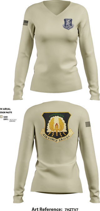 Women's Long Sleeve Vneck Shirt, , Air Force, Teamtime, Team time, sublimation, custom sports apparel, team uniforms, spirit wear, spiritwear, sports uniforms, custom shirts, team store, custom team store, fundraiser sports, apparel fundraiser