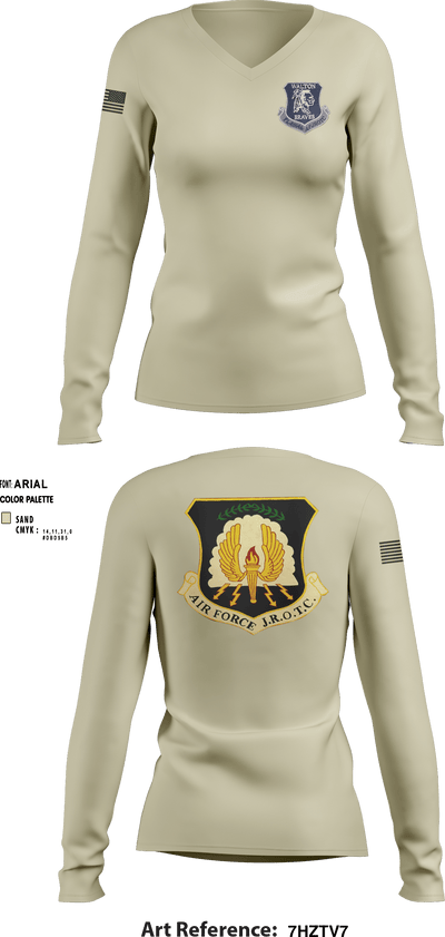 Walton Braves 9881156 Women's Long Sleeve V-neck Shirt - 1