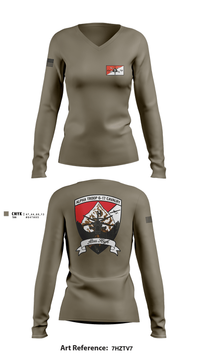 6-17 CAV 92718622 Women's Long Sleeve V-neck Shirt - 2