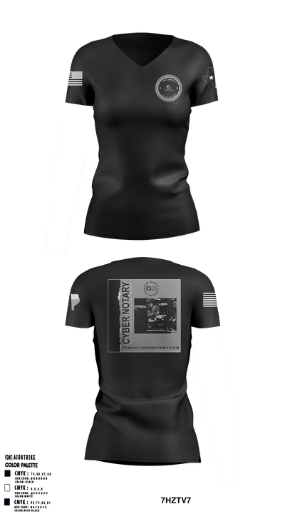 Cyber Notary 70252644 Women's Short Sleeve V-neck Shirt - 1