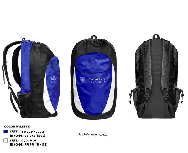 Gear Bag, St Basil Academy Of Classical Studies, Spirit Store, Teamtime, Team time, sublimation, custom sports apparel, team uniforms, spirit wear, spiritwear, sports uniforms, custom shirts, team store, custom team store, fundraiser sports, apparel fundraiser
