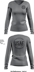 611 CES 65338274 Women's Long Sleeve V-neck Shirt - 5