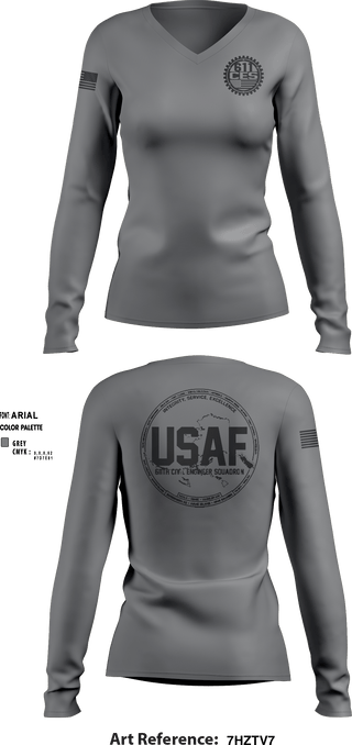 Women's Long Sleeve Vneck Shirt, , Air Force, Teamtime, Team time, sublimation, custom sports apparel, team uniforms, spirit wear, spiritwear, sports uniforms, custom shirts, team store, custom team store, fundraiser sports, apparel fundraiser