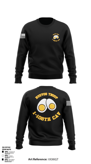Crew Neck Sweatshirt, 1-108 CAV HHT, Army, Teamtime, Team time, sublimation, custom sports apparel, team uniforms, spirit wear, spiritwear, sports uniforms, custom shirts, team store, custom team store, fundraiser sports, apparel fundraiser