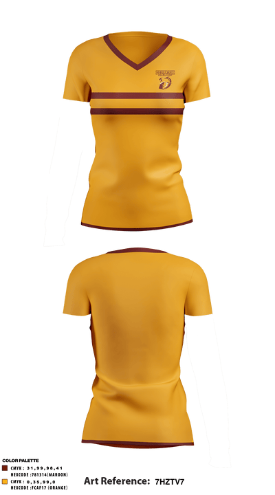 Deubrook Area High School Golf 46116874 Women's Short Sleeve V-neck Shirt - 1