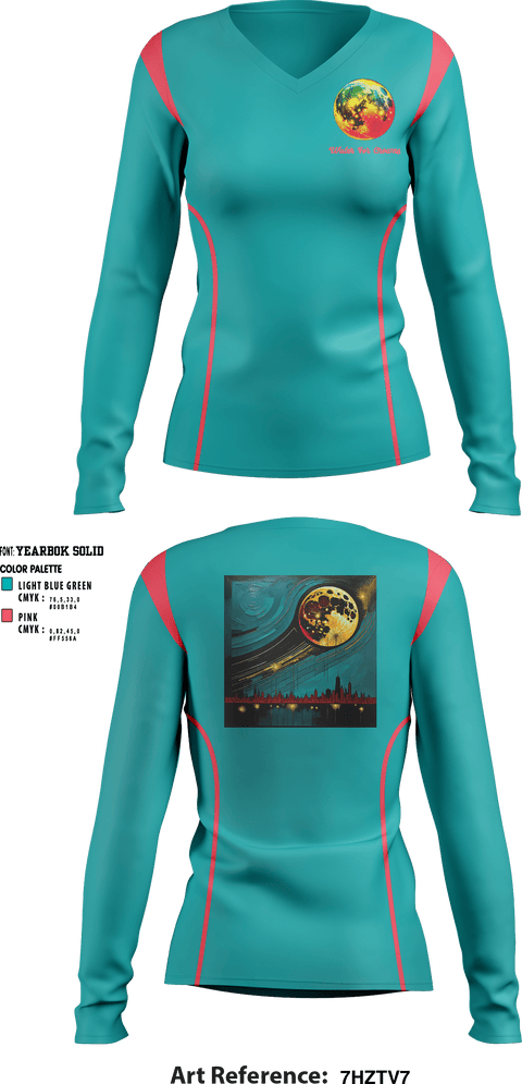 Women's Long Sleeve Vneck Shirt, Water For Crowns, , Teamtime, Team time, sublimation, custom sports apparel, team uniforms, spirit wear, spiritwear, sports uniforms, custom shirts, team store, custom team store, fundraiser sports, apparel fundraiser