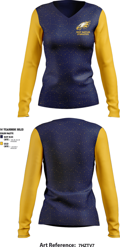 West Babylon High School Gymnastics 81093616 Women's Long Sleeve V-neck Shirt - 1