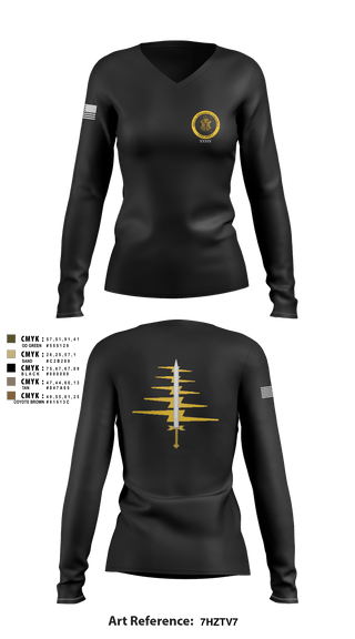 Women's Long Sleeve Vneck Shirt, , Army, Teamtime, Team time, sublimation, custom sports apparel, team uniforms, spirit wear, spiritwear, sports uniforms, custom shirts, team store, custom team store, fundraiser sports, apparel fundraiser