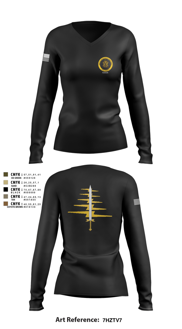 Women's Long Sleeve Vneck Shirt, , Army, Teamtime, Team time, sublimation, custom sports apparel, team uniforms, spirit wear, spiritwear, sports uniforms, custom shirts, team store, custom team store, fundraiser sports, apparel fundraiser