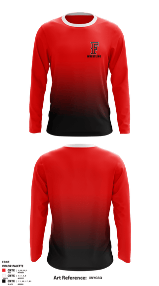 Long Sleeve Rash Guard Shirt, Frontier Senior High School Wrestling, Wrestling, Teamtime, Team time, sublimation, custom sports apparel, team uniforms, spirit wear, spiritwear, sports uniforms, custom shirts, team store, custom team store, fundraiser sports, apparel fundraiser